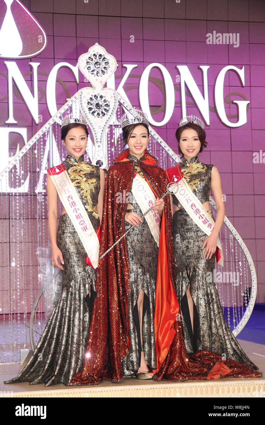 From Left First Runner Up Ada Pong Cheuk Yan Winner Louisa Mak