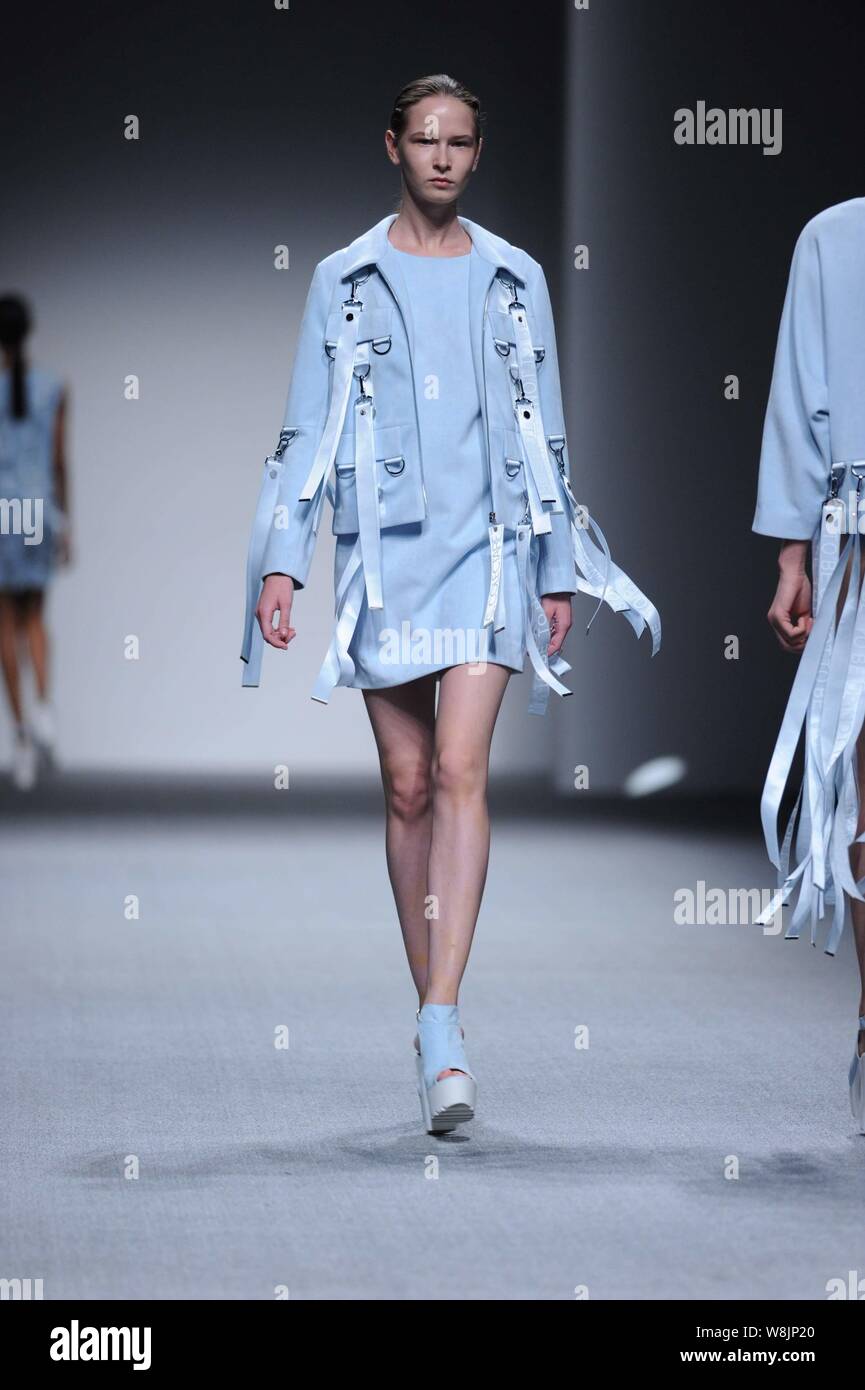 A model displays a new creation at the C.COLECTARE by SICONG LIU ...
