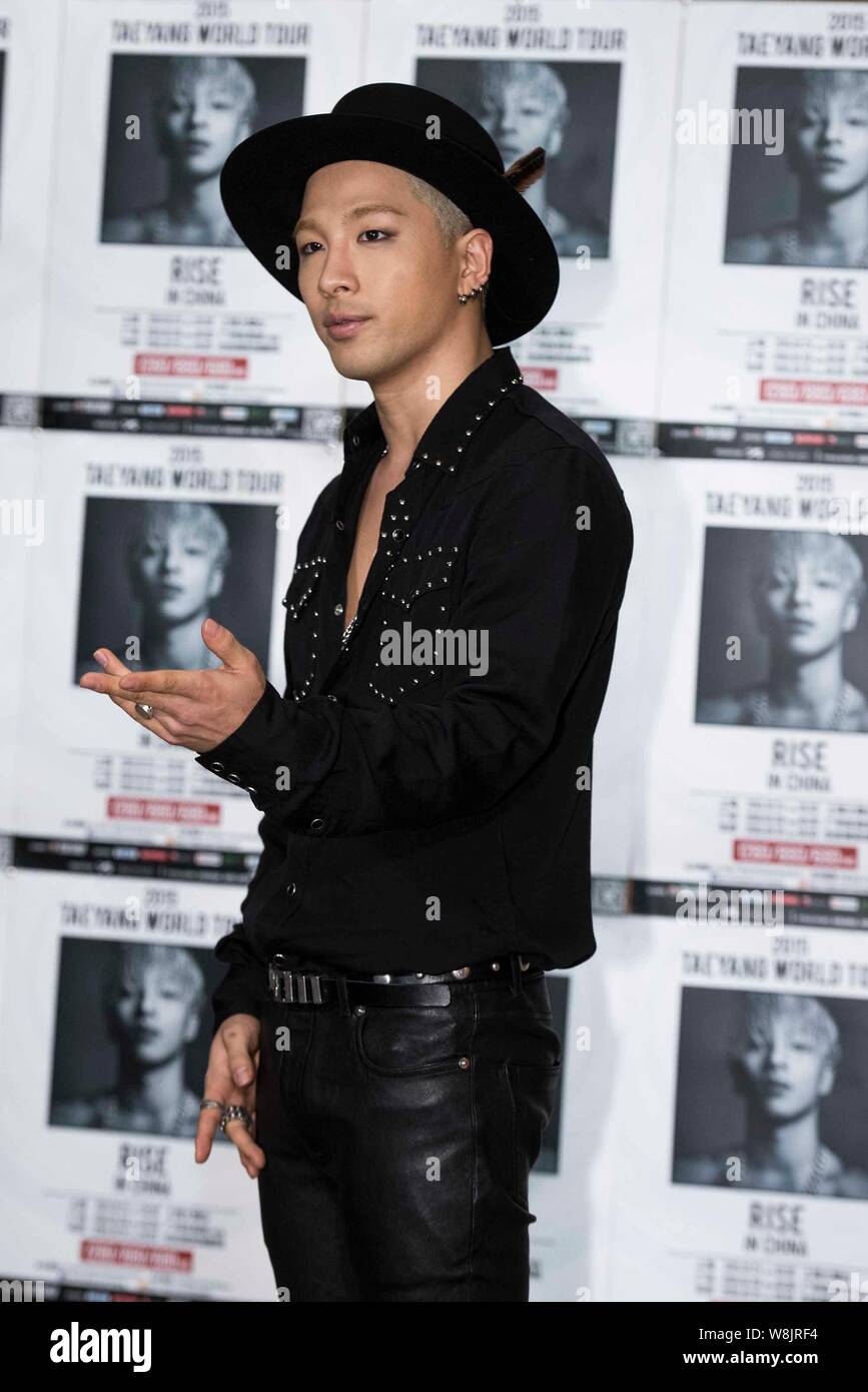 Dong Young Bae Better Known By His Stage Name Taeyang Or Sol Of South Korean Boy Group Big Bang Bigbang Poses During A Press Conference For His Co Stock Photo Alamy Dong Young Bae Better Known By His Stage Name Taeyang Or Sol Of South Korean Boy Group Big Bang Bigbang Poses During A Press Conference For His Co Stock Photo Alamy