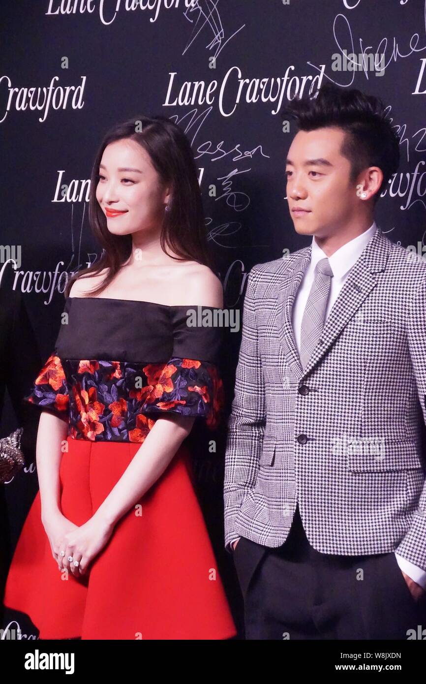 Chinese actress Ni Ni, left, and actor Zheng Kai pose during a