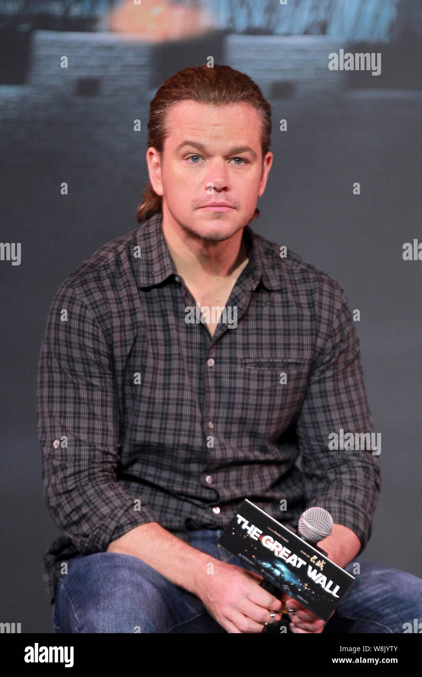 American actor Matt Damon poses during a press conference for