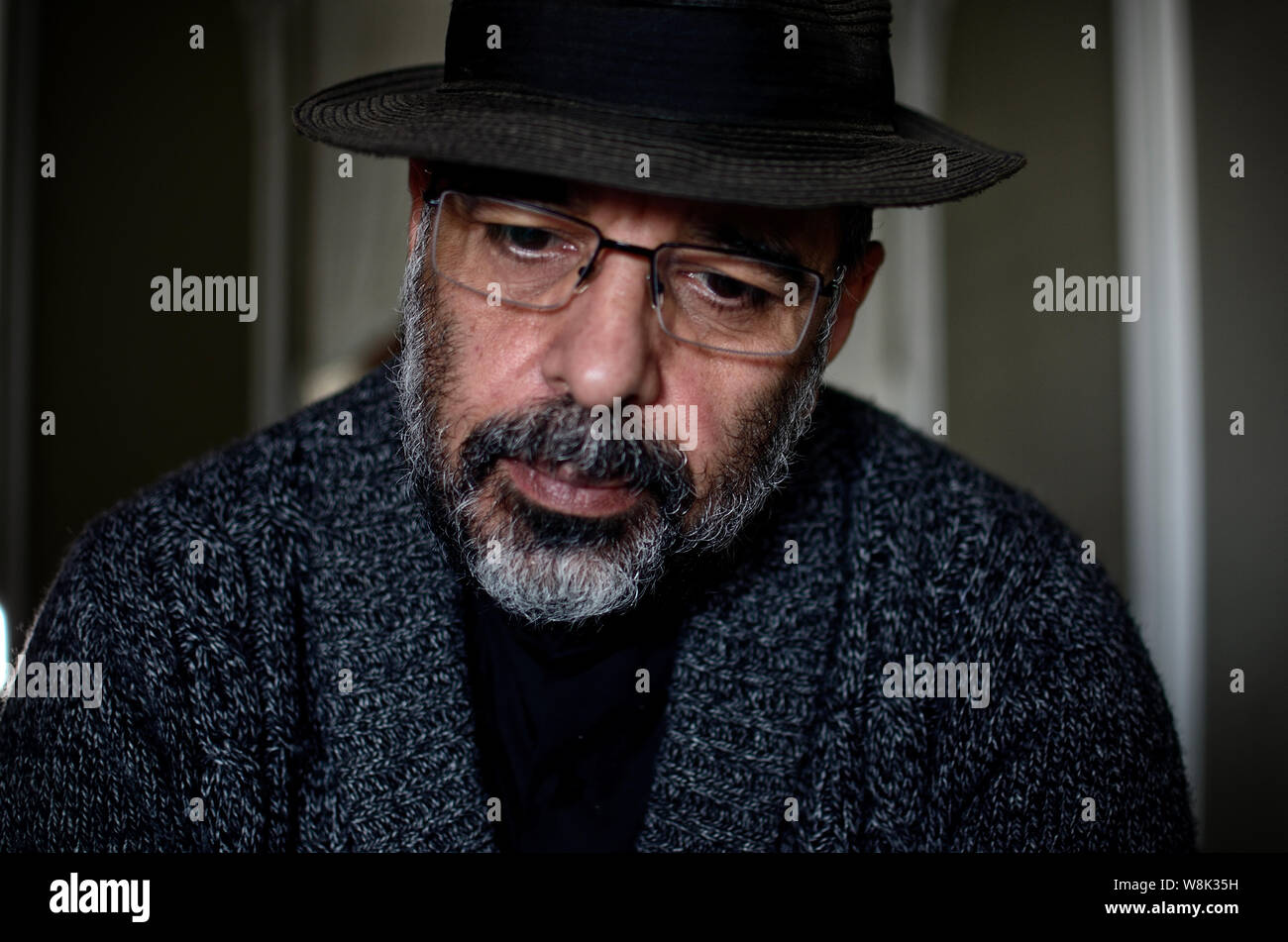 Portrait of a mature man with a sad look. Stock Photo