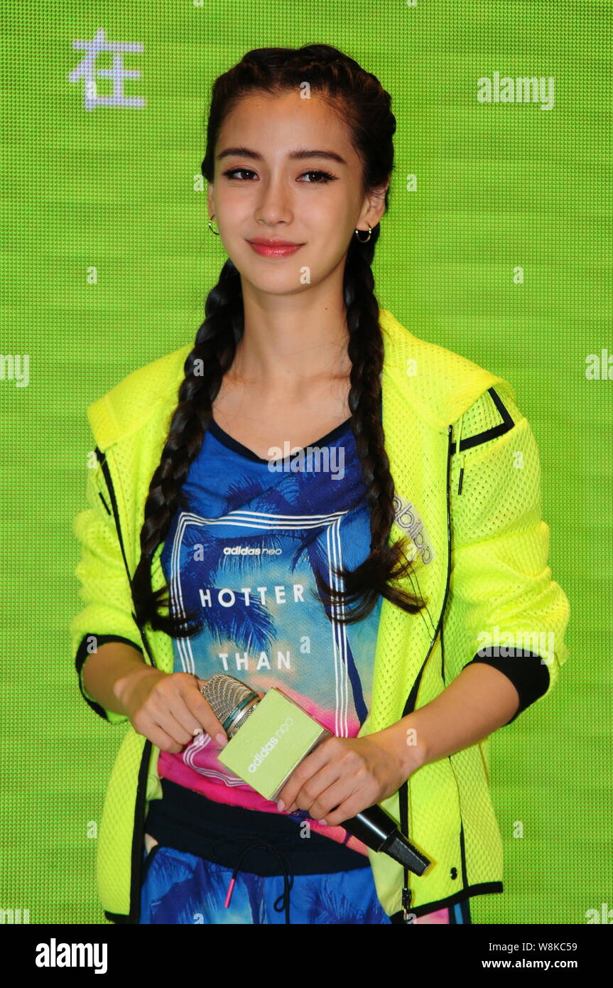 Hong Kong model and actress Angelababy attends a promotional event for Adidas  neo in Shanghai, China, 16 April 2016 Stock Photo - Alamy