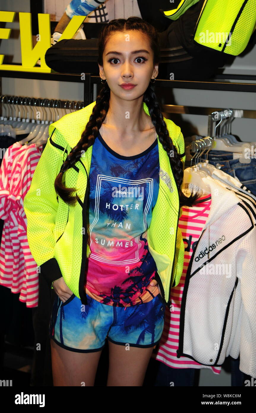 Hong Kong model and actress Angelababy attends a promotional event for  Adidas neo in Shanghai, China, 16 April 2016 Stock Photo - Alamy