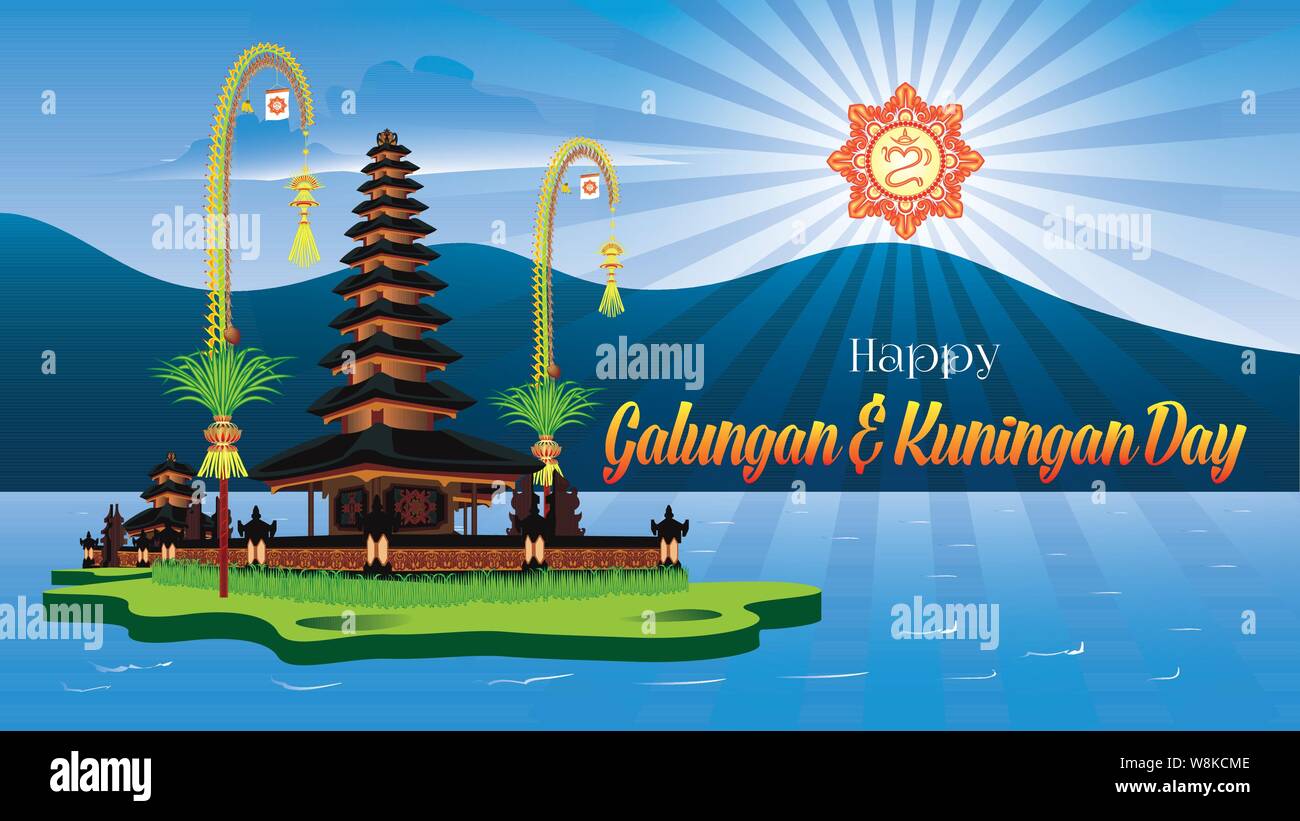 Balinese Hindu Holiday Greeting Card Happy Galungan And Kuningan With