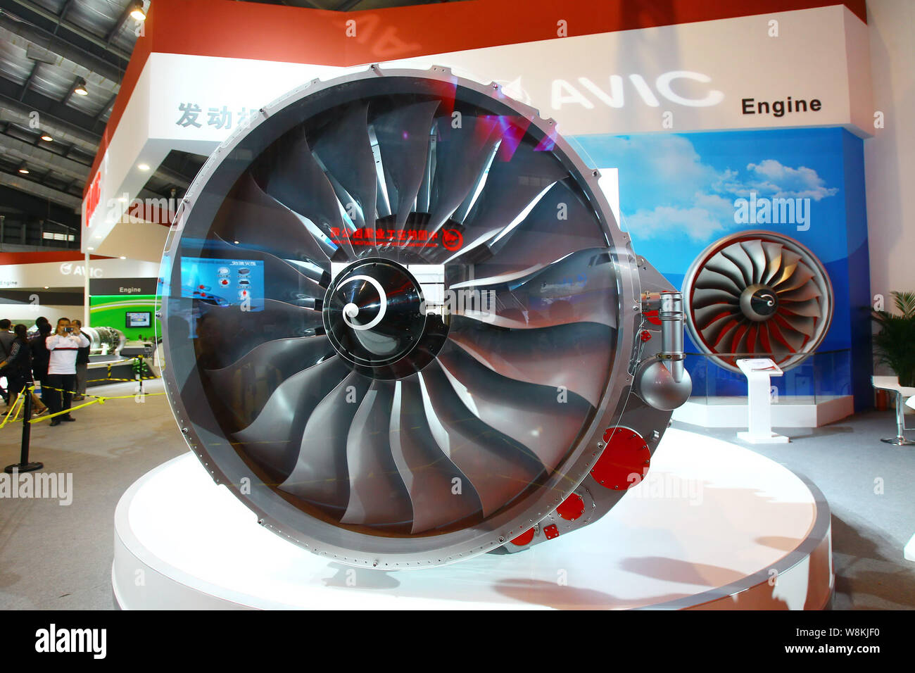 --FILE--A model of the CJ-1000A high-bypass-ratio turbofan engine is on display at the stand of AVIC (Aviation Industry Corporation of China) during t Stock Photo