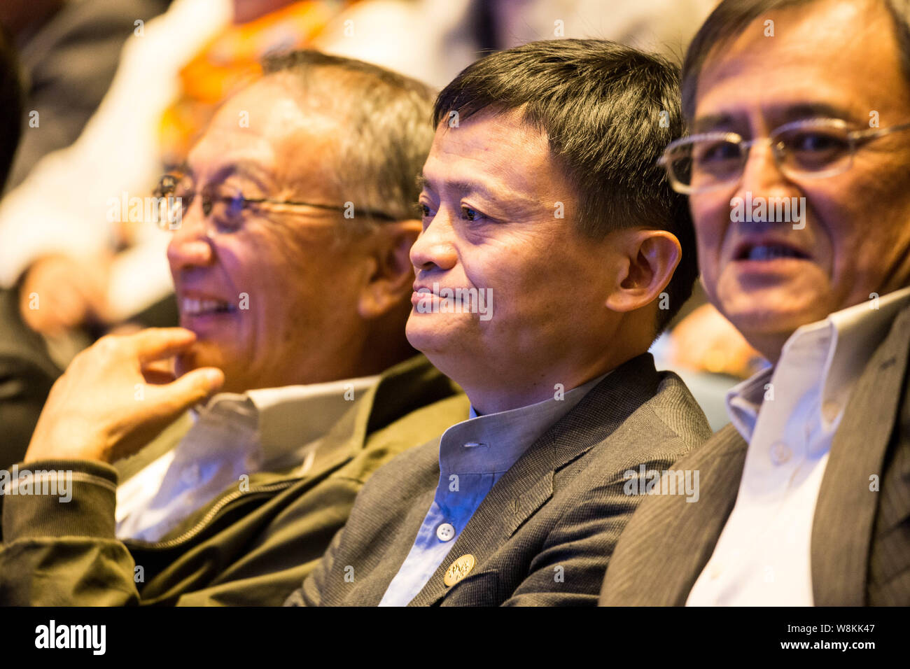 Jack Ma Or Ma Yun Center Chairman Of Alibaba Group And Liu Chuanzhi Left Chairman Of Legend Holdings Attend The Opening Ceremony Of The Second S Stock Photo Alamy