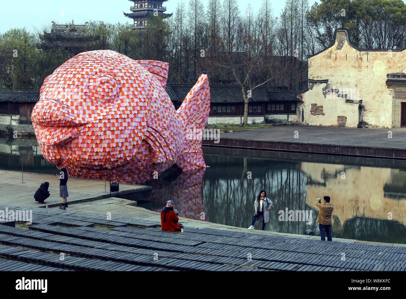 Giant pink floating fish hires stock photography and images Alamy