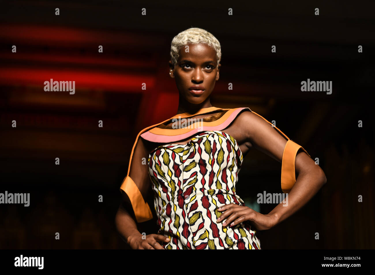 London, UK. 09th Aug, 2019. African Fashion Week London 2019 #AFWL2019 - backstage at Freemasons Hall on 9 August 2019, London, UK. Credit: Picture Capital/Alamy Live News Stock Photo