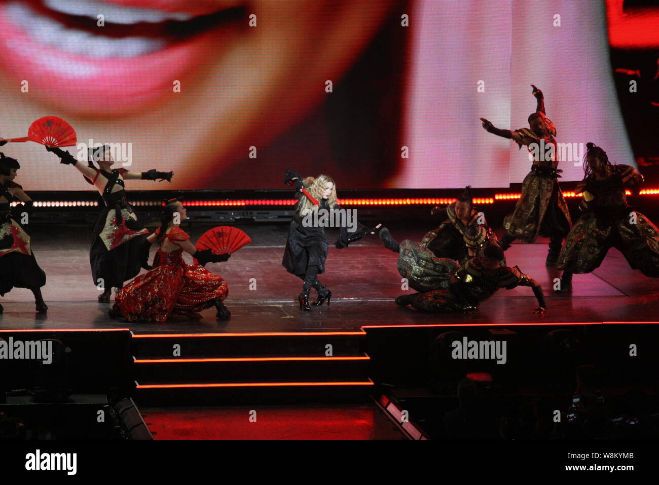 American singer Madonna performs at a concert during The Rebel Heart ...