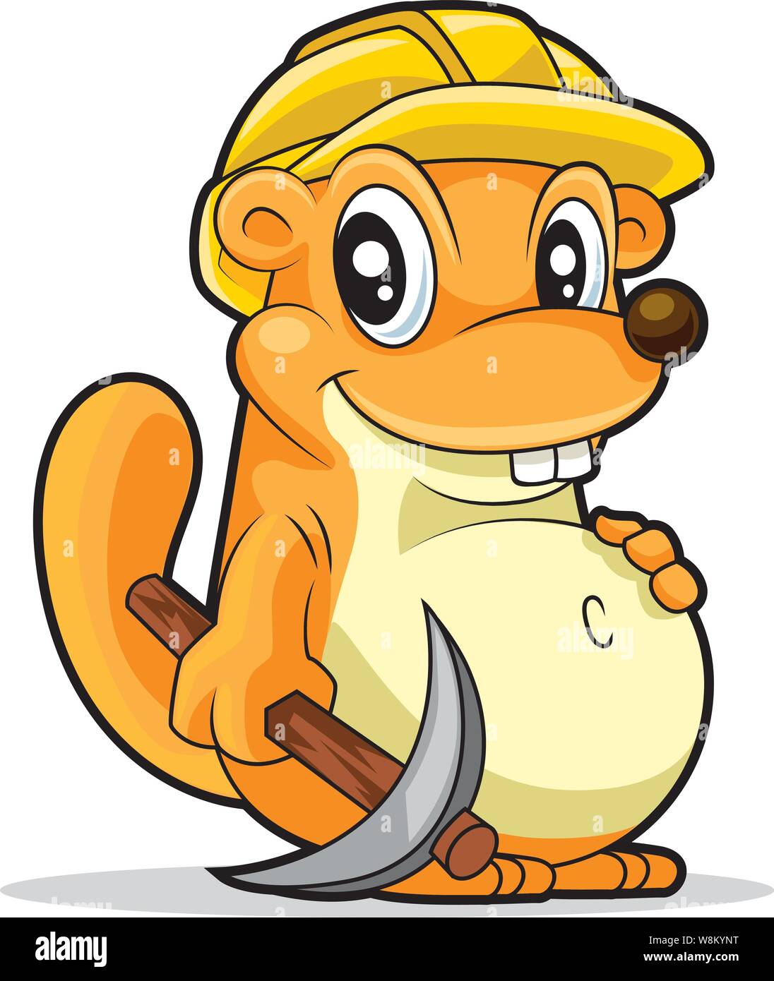Happy Groundhog Day; Cartoon Cute Groundhog character vector illustration Stock Vector
