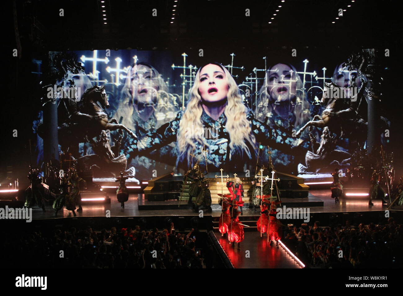 American singer Madonna performs at a concert during The Rebel Heart ...