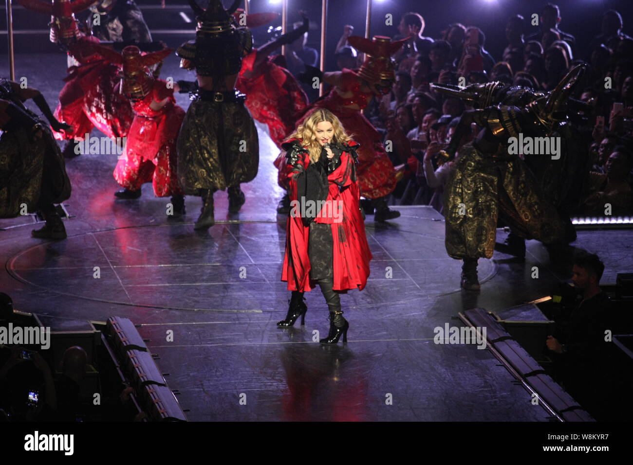American singer Madonna performs at a concert during The Rebel Heart ...