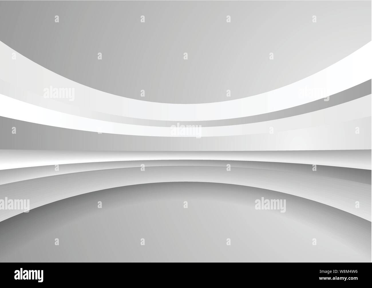 Grey and white abstract tech wavy background with curved stripes ...