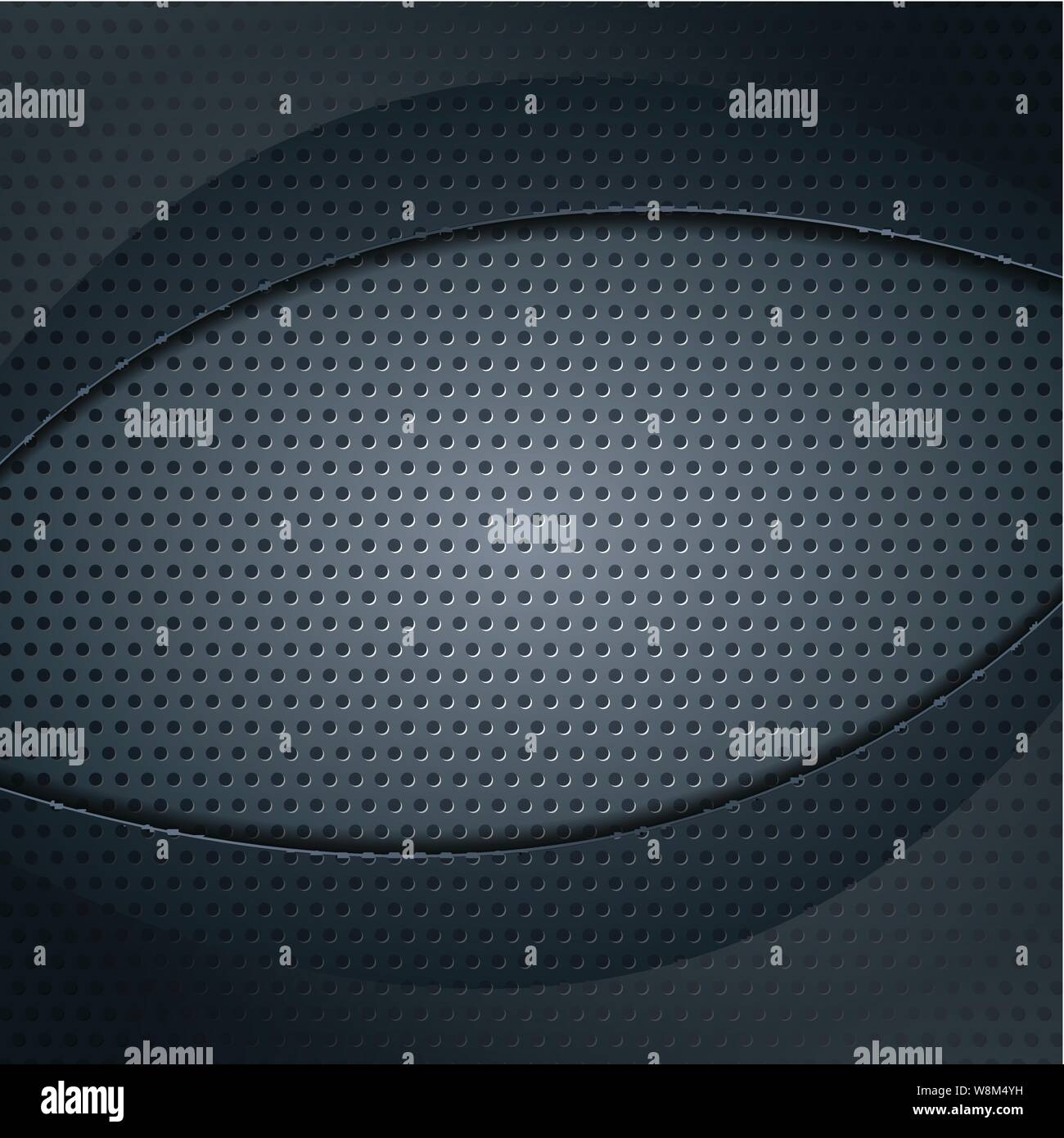 Dark metallic perforated texture with glass wave. Vector corporate design Stock Vector