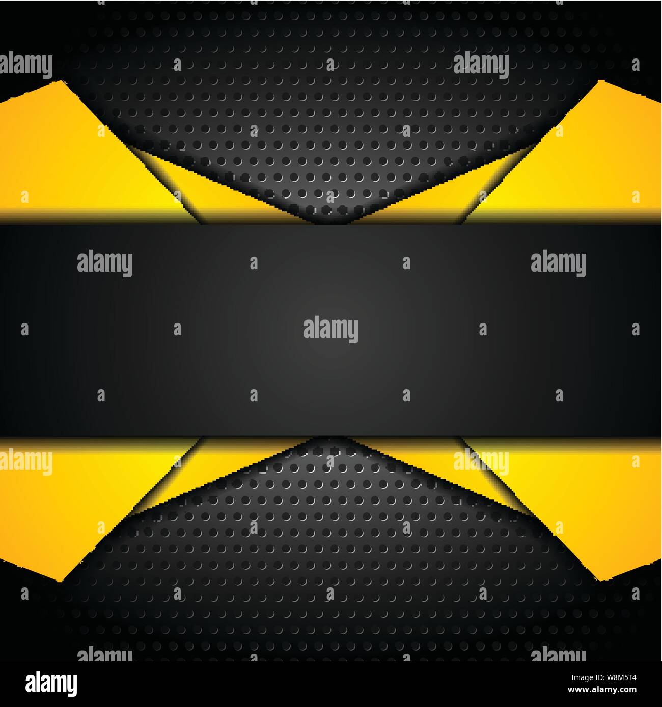 Black and orange design on dark metallic perforated background. Vector ...