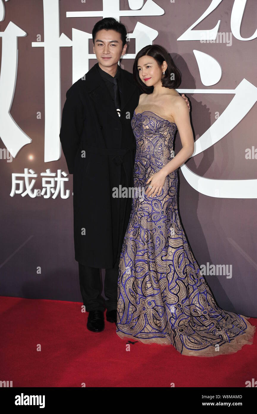 Taiwanese actress Michelle Chen, right, and her Chinese actor boyfriend ...