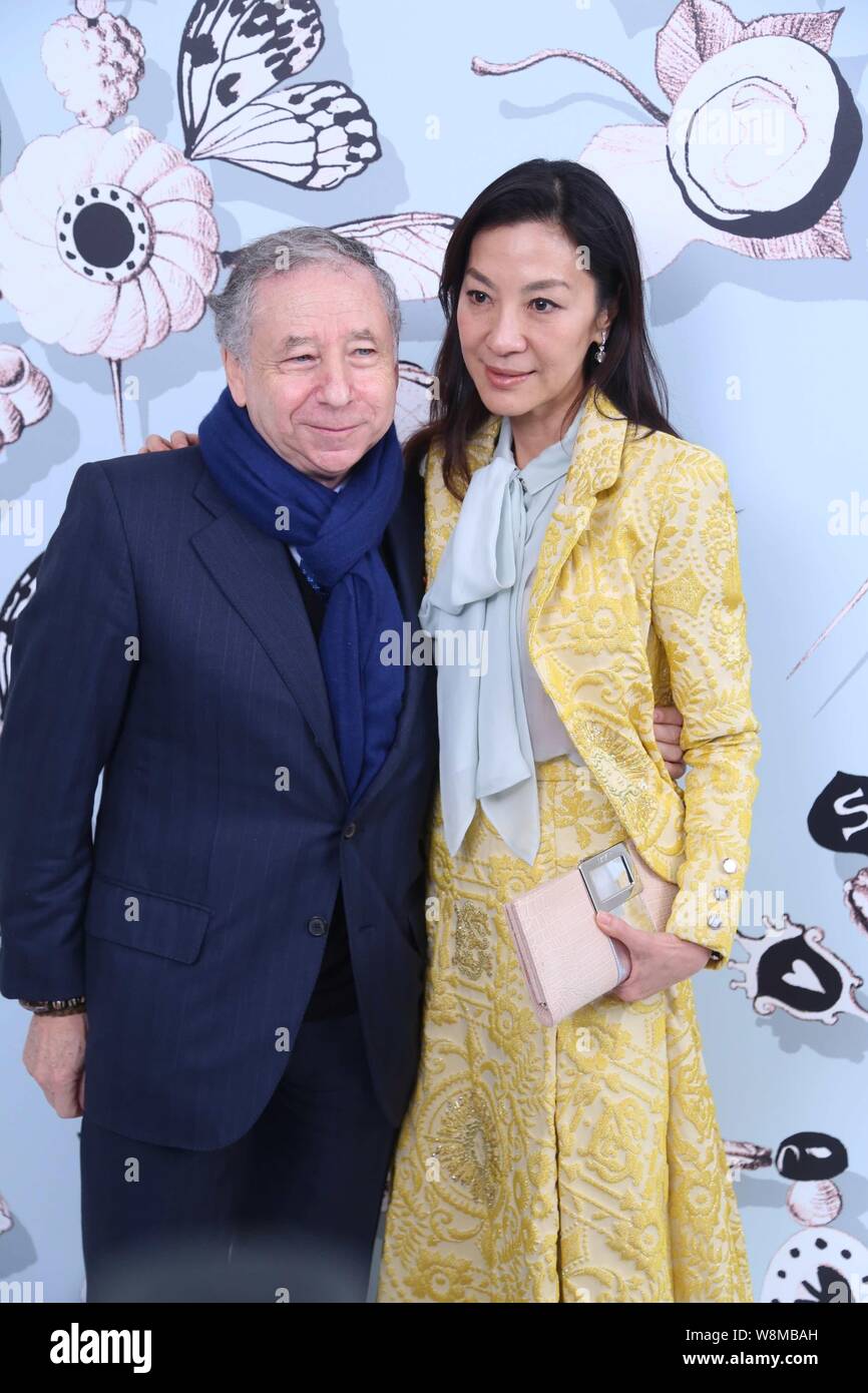 Malaysian actress Michelle Yeoh, right, and her boyfriend Jean Todt, former  President of the Federation Internationale de l'Automobile (FIA), pose at  Stock Photo - Alamy