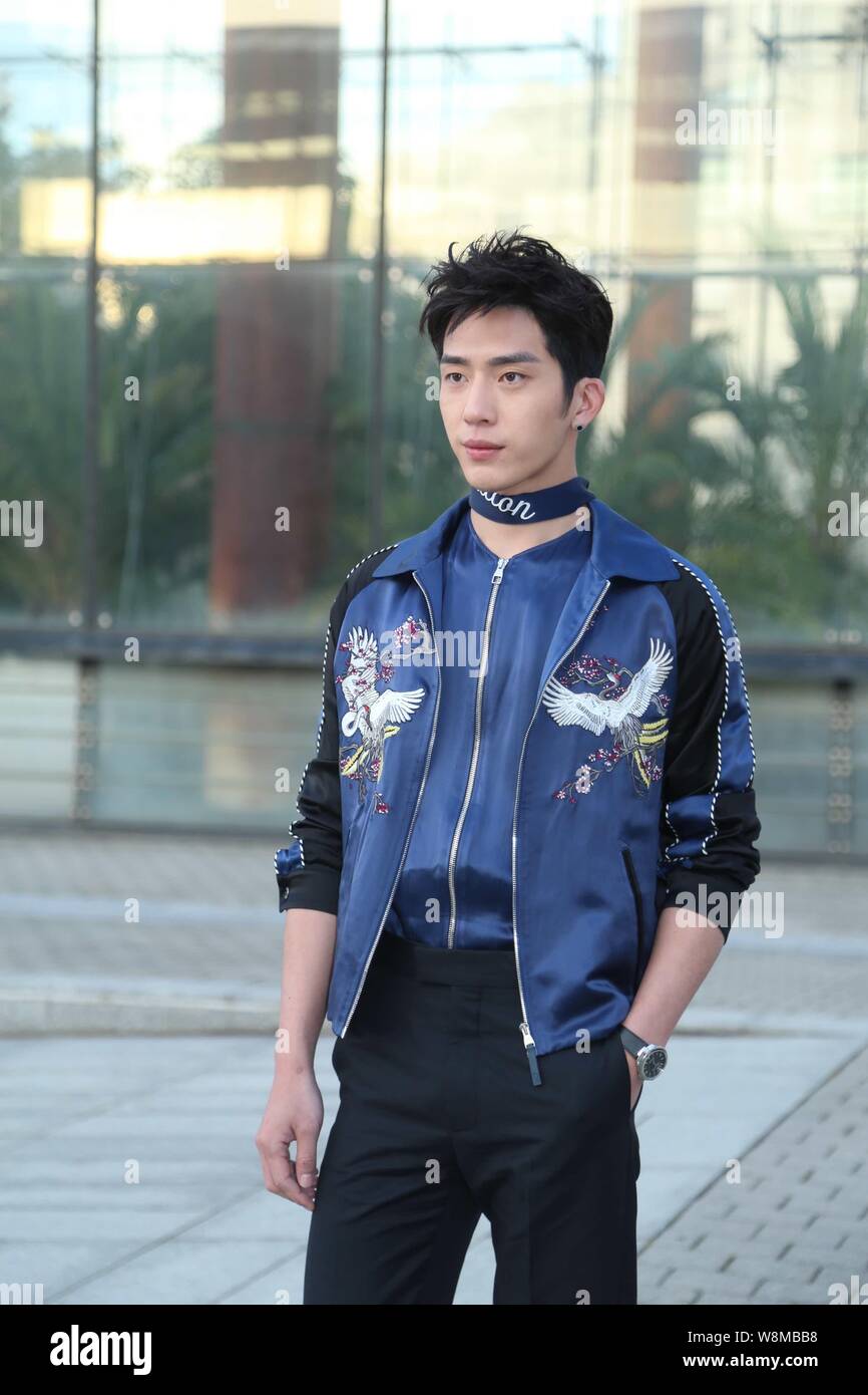 Chinese actor Jing Boran poses at Louis Vuitton show during the Paris Men's Fashion Week 2016 in Paris, France, 21 January 201 Stock Photo - Alamy
