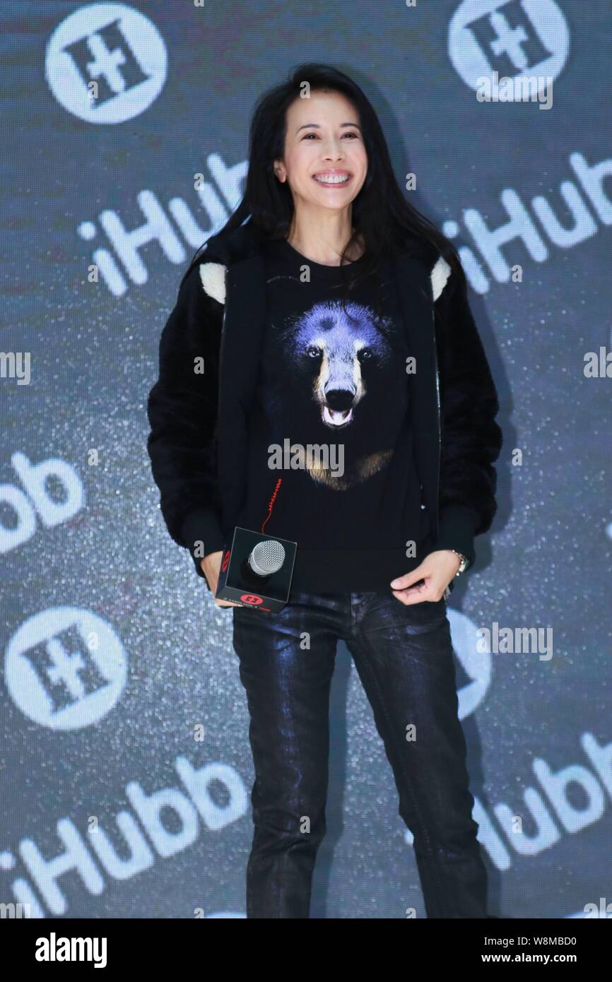 Hong Kong actress Karen Mok poses during a press conference for the 'SAVE ME Moon Bear Collection 2' in Shanghai, China, 14 January 2016. Stock Photo