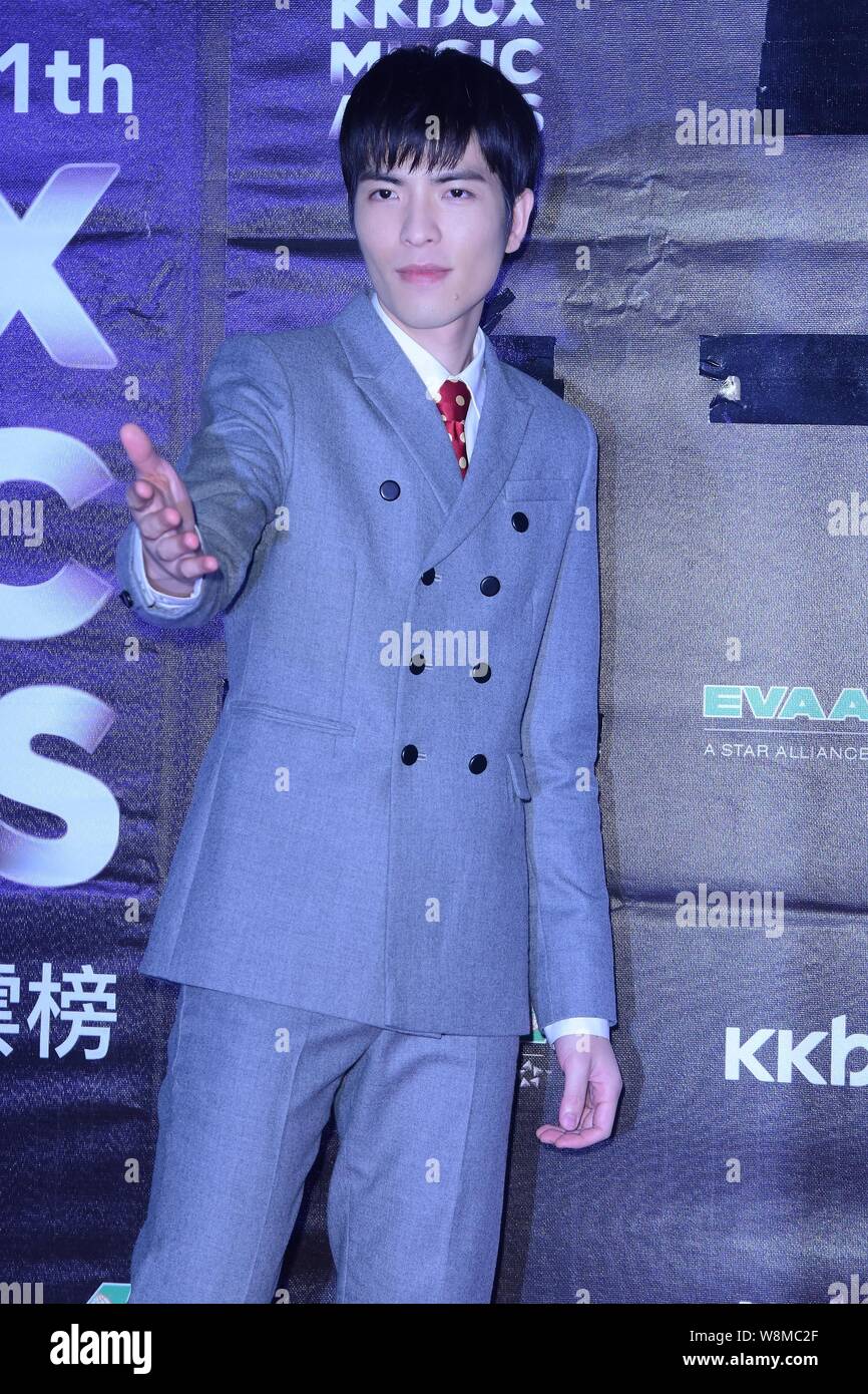 Taiwanese singer Jam Hsiao poses at the KKBox Music Awards ceremony in Taipei, Taiwan, 24