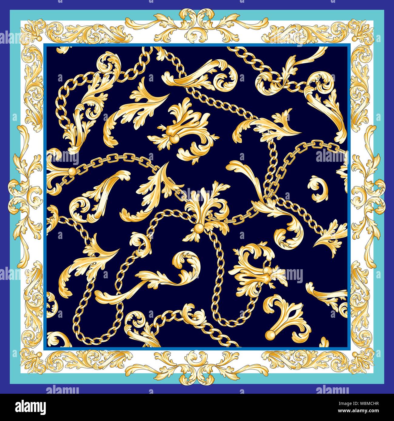 golden baroque elements scarf Stock Vector Image & Art Alamy