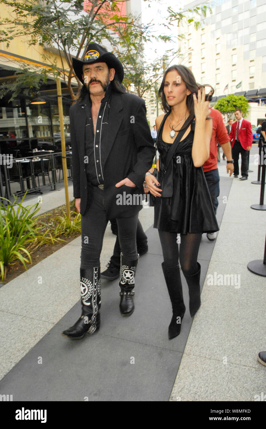 Lemmy Kilmister of Motorhead arrives at the 1st Annual Epiphone Revolver Golden Gods Awards at the Club Nokia on April 7, 2009 in Los Angeles. Stock Photo