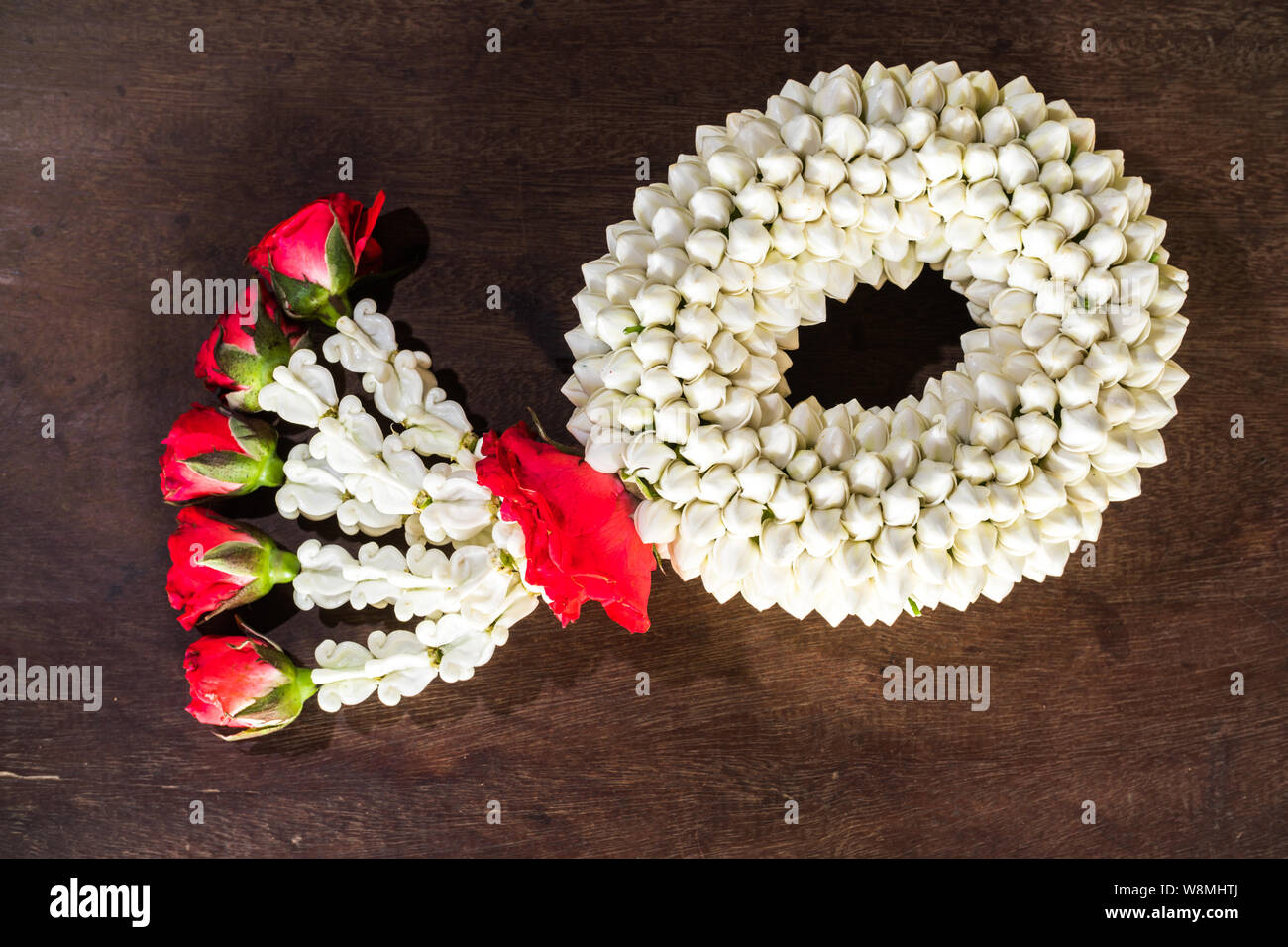 Jasmine garland , Handmade , Sign of Mother day in Thailand Stock Photo
