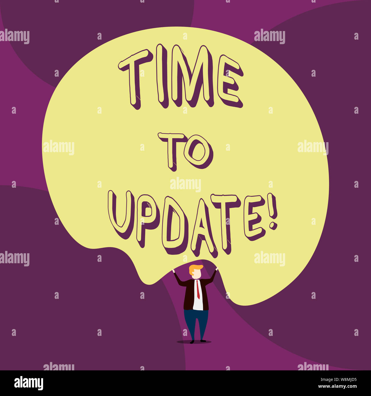 Update One Written Writing note showing Time To Update. Business concept for act updating ...
