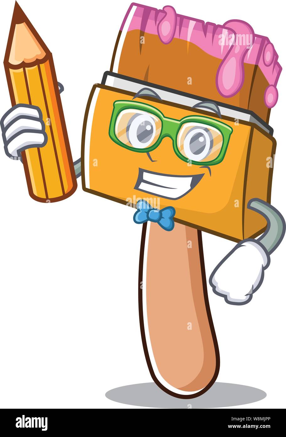 Student paint brush in the cartoon shape Stock Vector Image & Art - Alamy