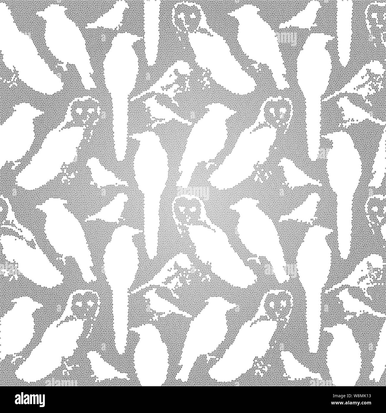 Wild birds mosaic effect seamless background- Birds of America Stock Photo