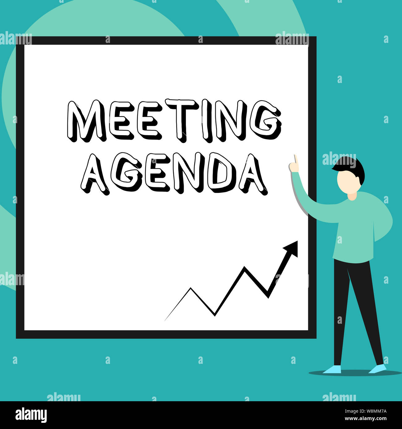 Conceptual hand writing showing Meeting Agenda. Concept meaning An