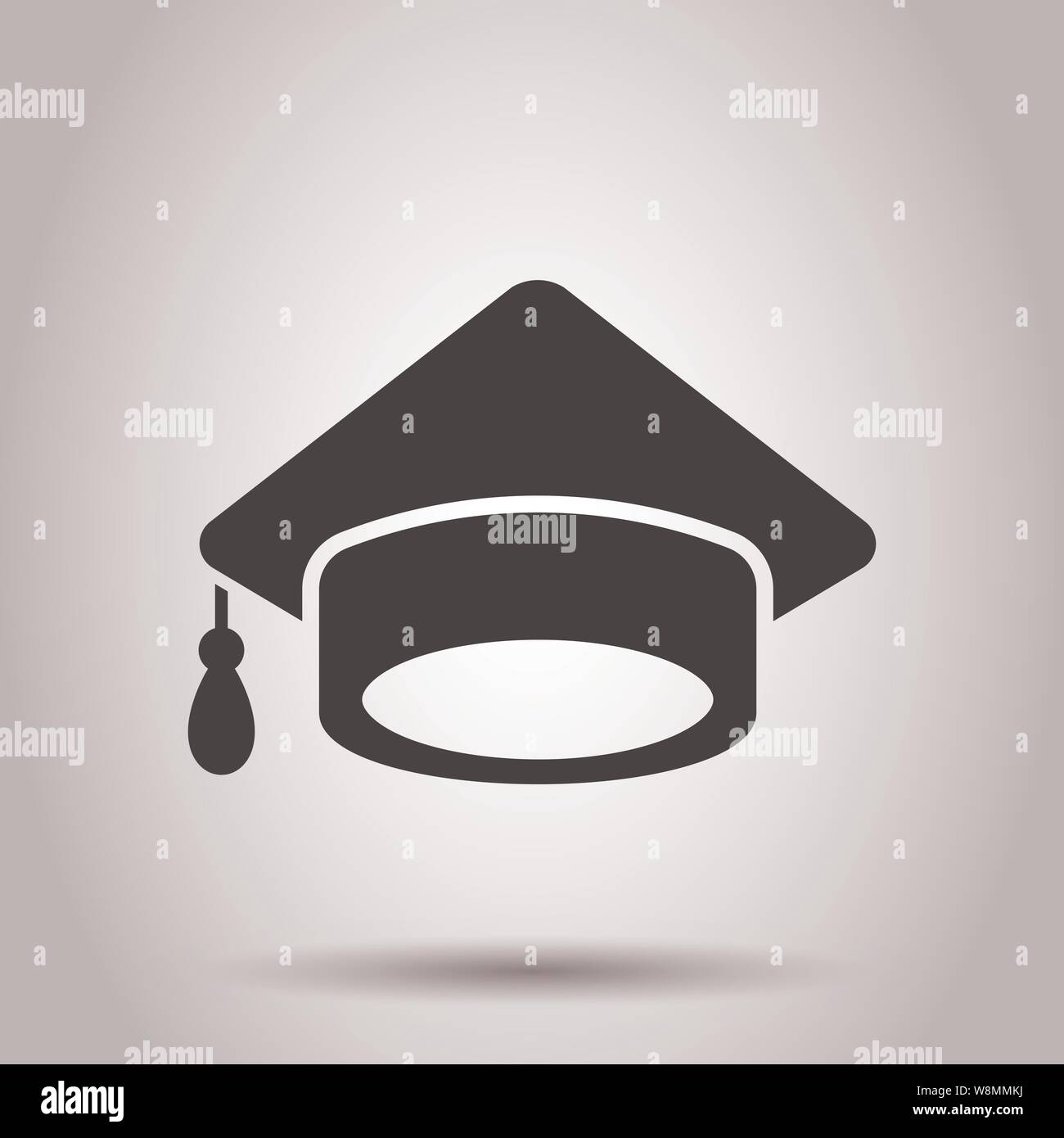 Graduation cap icon in transparent style. Education hat vector ...