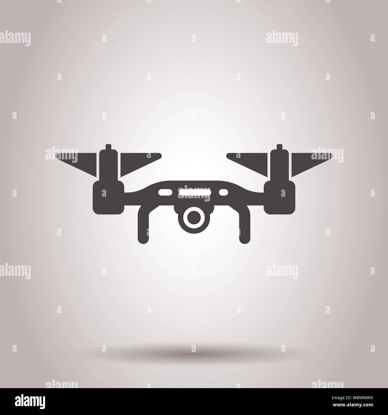 Drone icon in transparent style. Flying camera vector illustration on ...