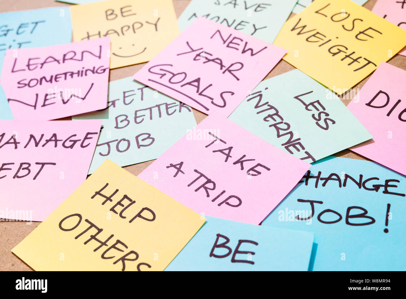 Desk covered post its hires stock photography and images Alamy