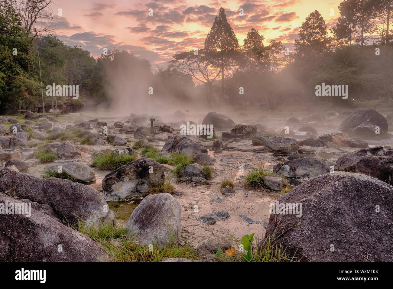 Hot spring in Chae Son National Park, Lampang, Thailand Stock Photo