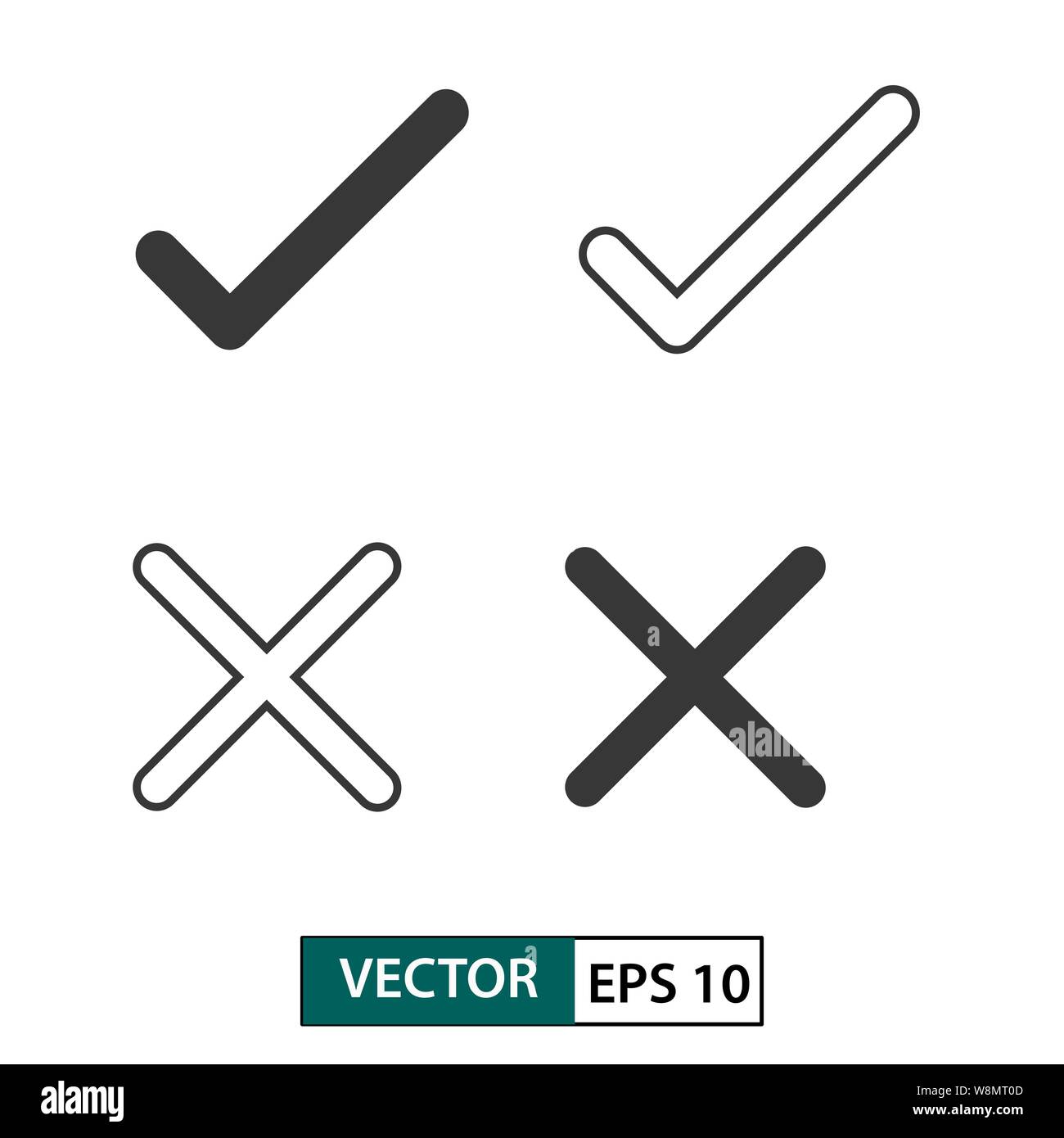 Check Mark And Cross Icons Vector Stock Illustration - Download Image Now -  Irritation, Check Mark, Icon - iStock