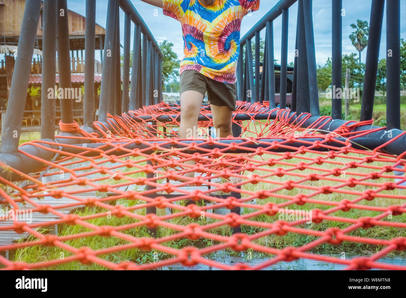 Swampy Rope Forest rope bridge hike hi-res stock photography and images - Alamy
