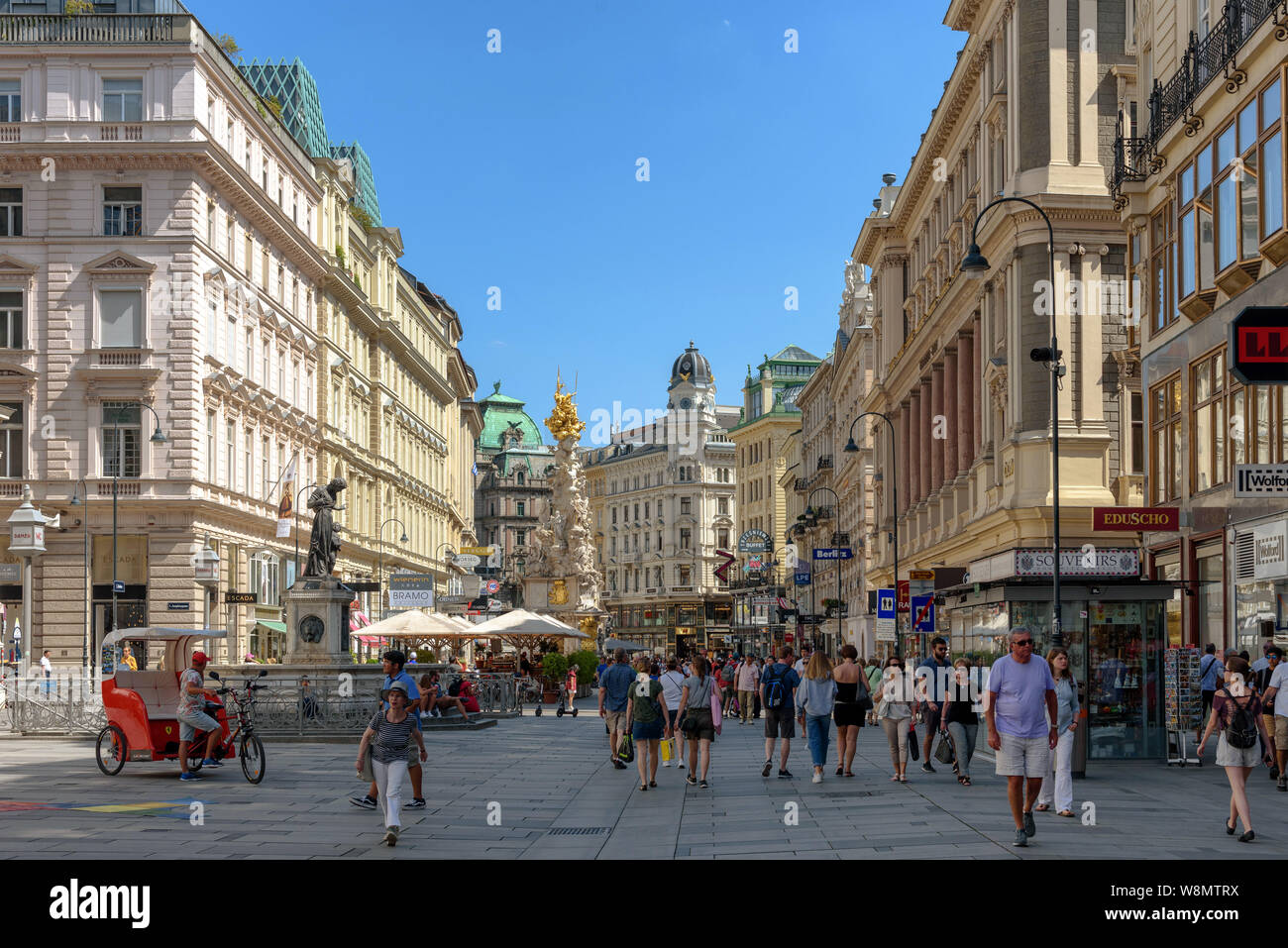 Tourists walking on the Graben in Vienna on a summer day Stock Photo