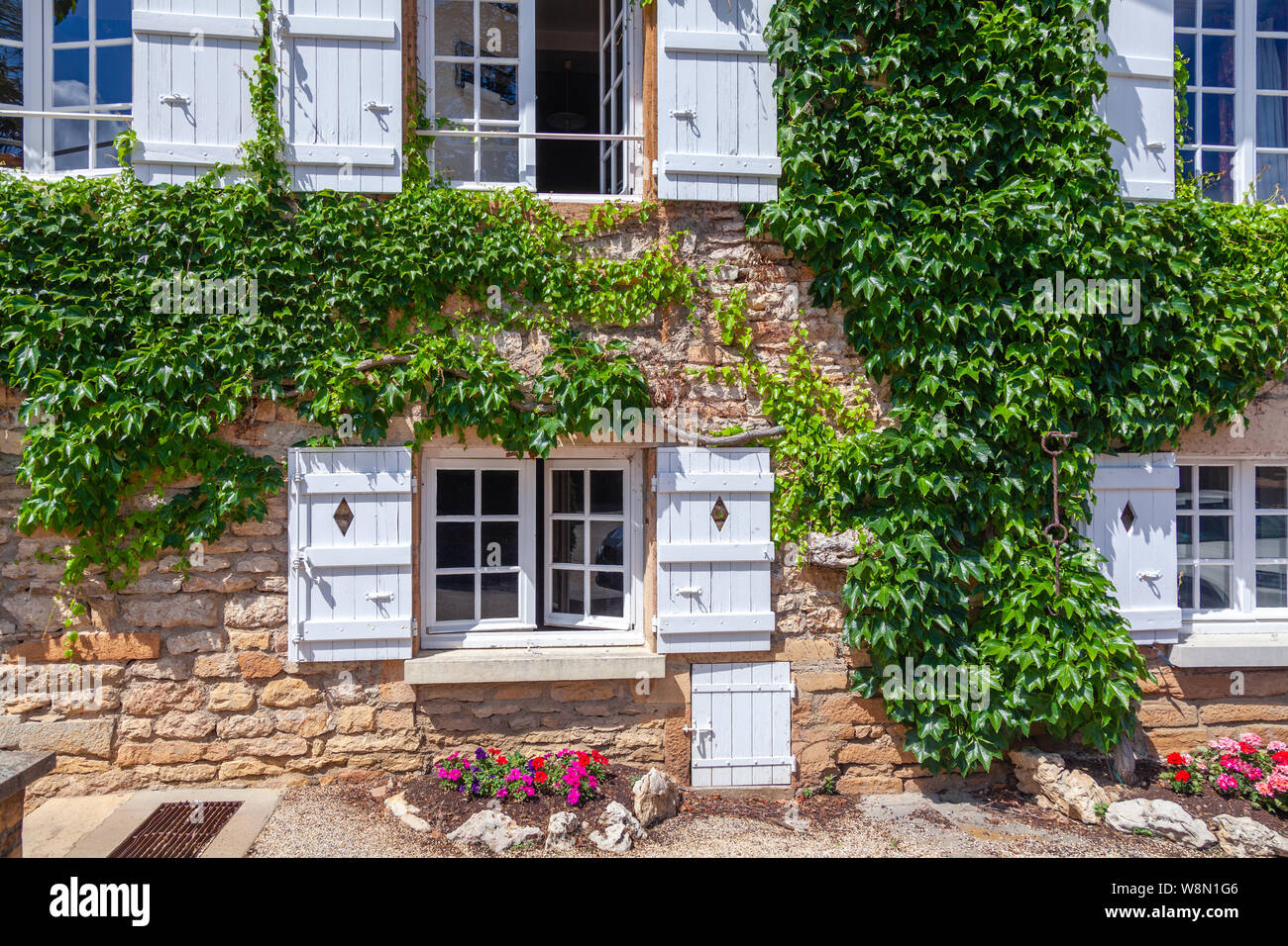 Beautiful Antique Old Brick House Rustic Window With White Wooden Shutters Flowers Entwined Green Ivy Covered Exterior Wall Of Historic Building Ty Stock Photo Alamy Beautiful Antique Old Brick House Rustic Window With White Wooden Shutters Flowers Entwined Green Ivy Covered Exterior Wall Of Historic Building Ty Stock Photo Alamy