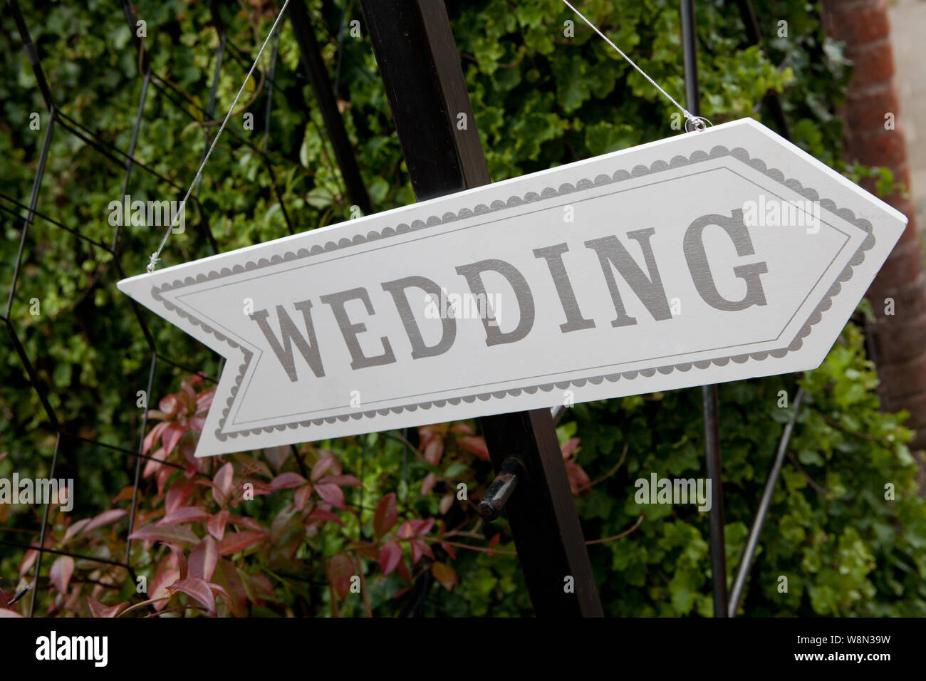 Wedding reception sign with arrow hi-res stock photography and images ...