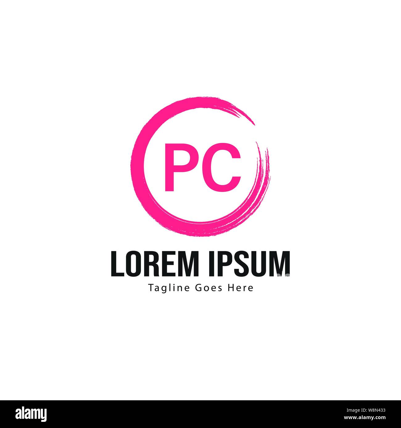 Initial PC logo template with modern frame. Minimalist PC letter logo vector illustration design Stock Vector