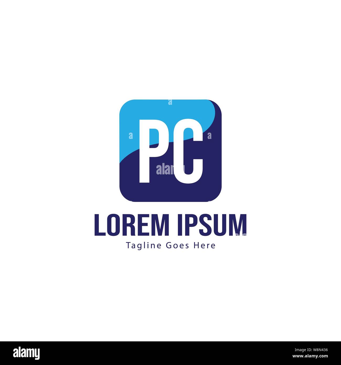 Initial PC logo template with modern frame. Minimalist PC letter logo vector illustration design Stock Vector