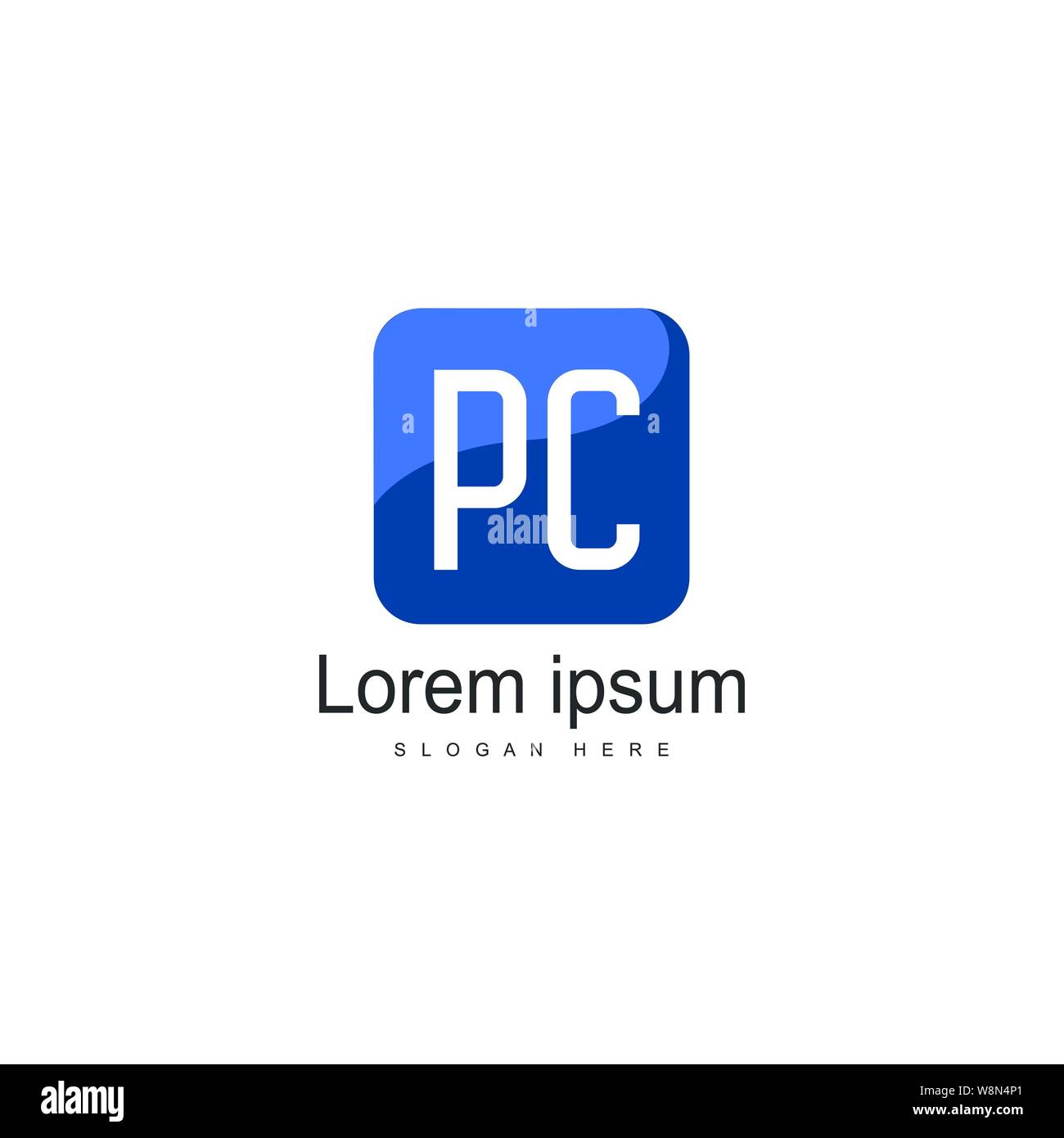 Initial PC logo template with modern frame. Minimalist PC letter logo vector illustration design Stock Vector