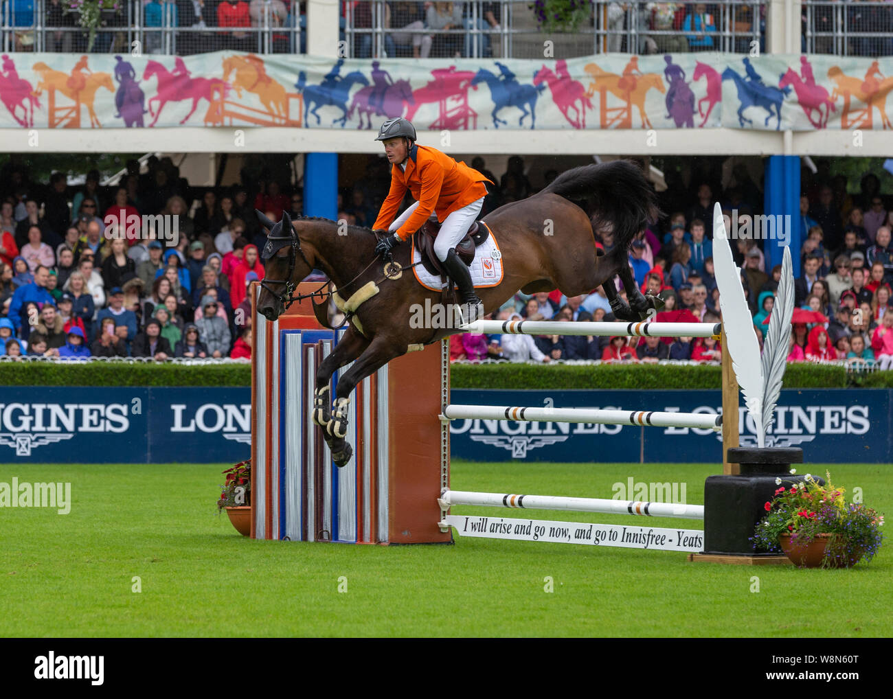 Dublin, Ireland 09 august 2019. Willem Greve for Team Netherlands compete for the Aga Khan Cup in the Longines Nations Cup Show Jumping at the RDS Dublin Horse Show. Credit: John Rymer/Alamy Live News Stock Photo