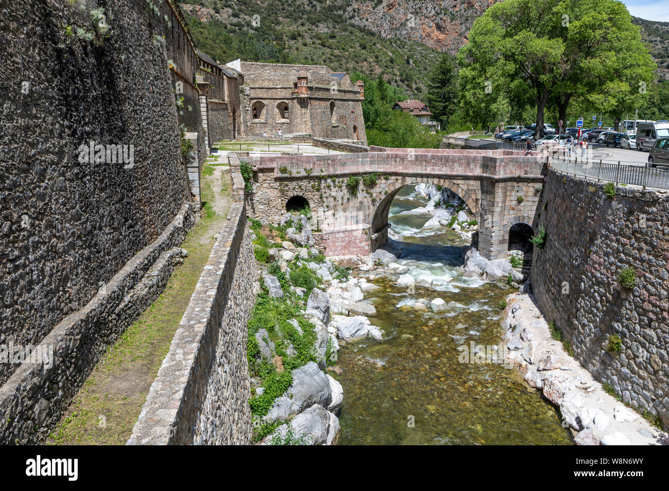 Villefranche-de-Conflent, Les Pyrénées catalanes Stock Photo