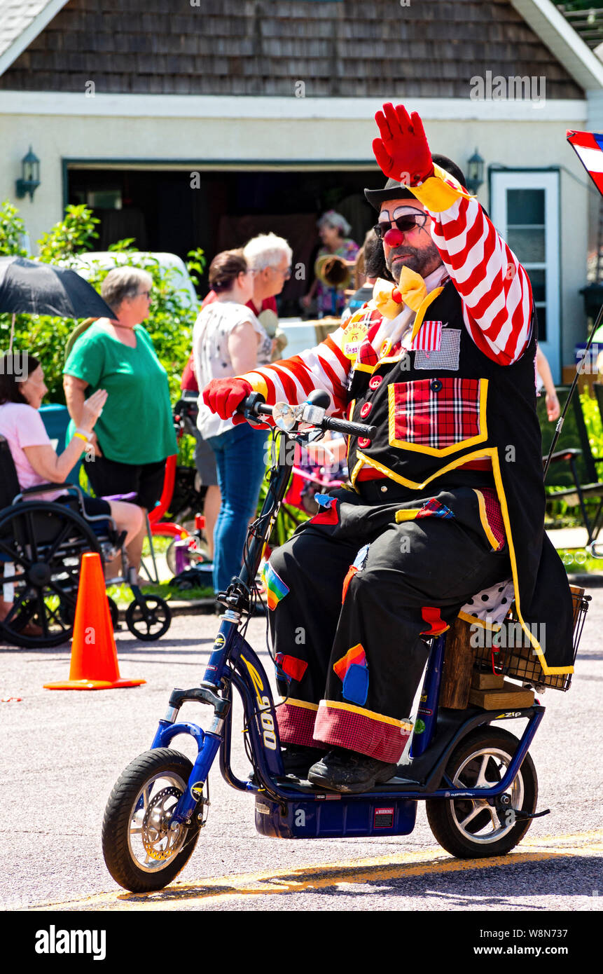 Mendota, Minnesota/USA July 13, 2019 St. Paul Osman Shrine Clown on