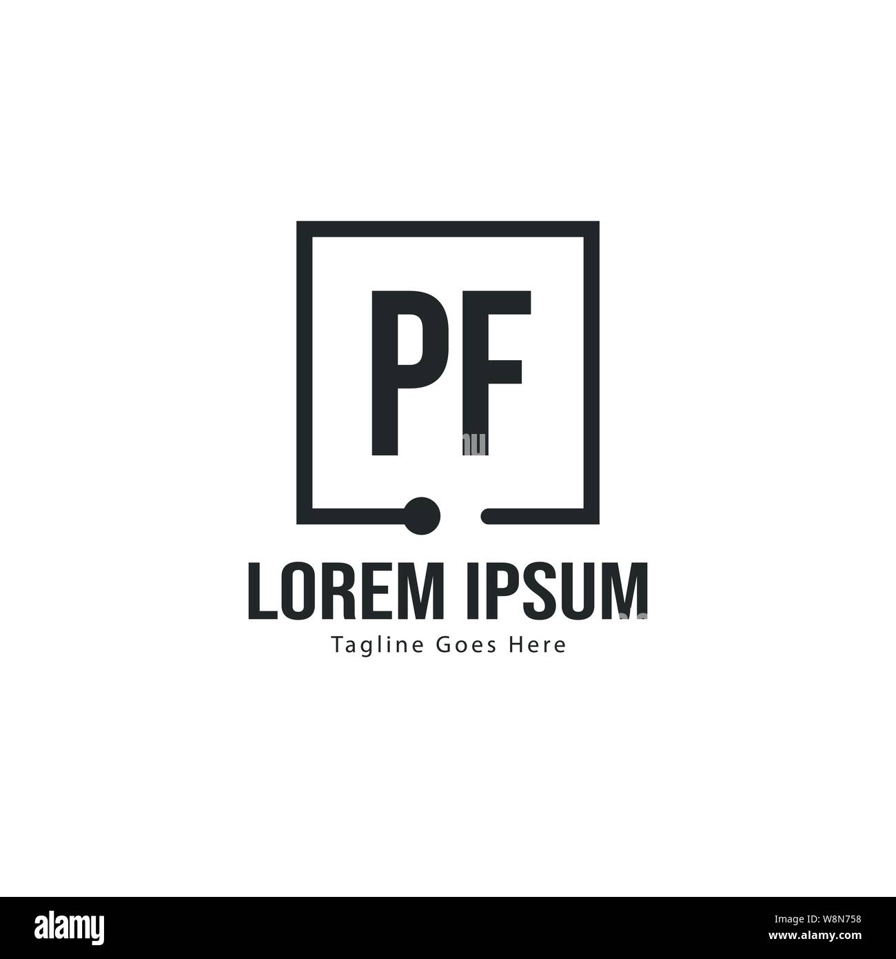 Initial PF logo template with modern frame. Minimalist PF letter logo ...
