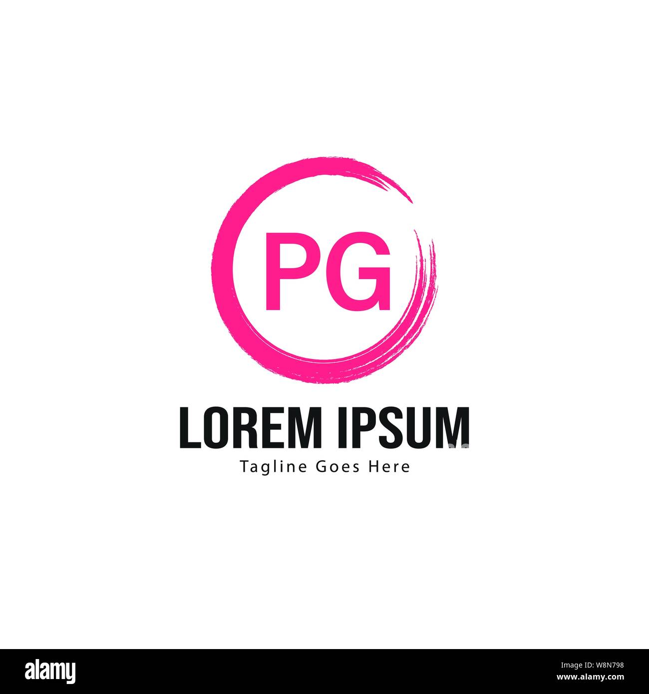 Initial PG logo template with modern frame. Minimalist PG letter logo vector illustration design Stock Vector