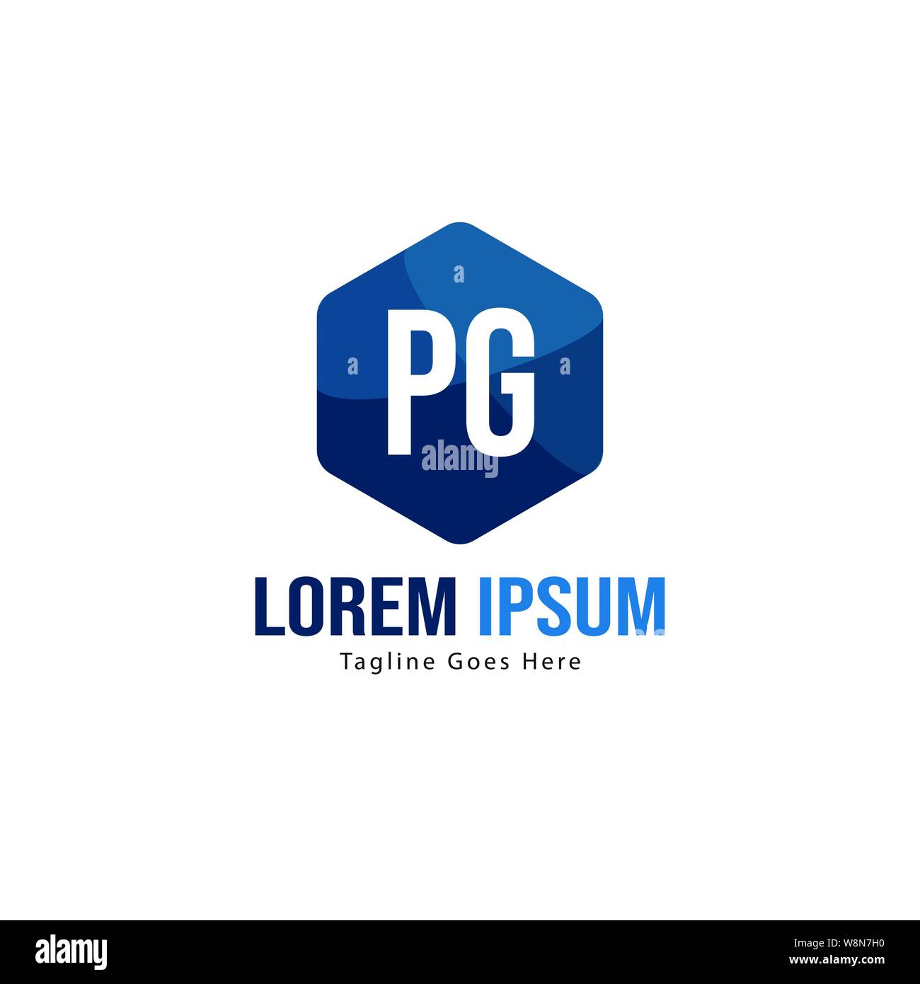 Initial PG logo template with modern frame. Minimalist PG letter logo vector illustration design Stock Vector